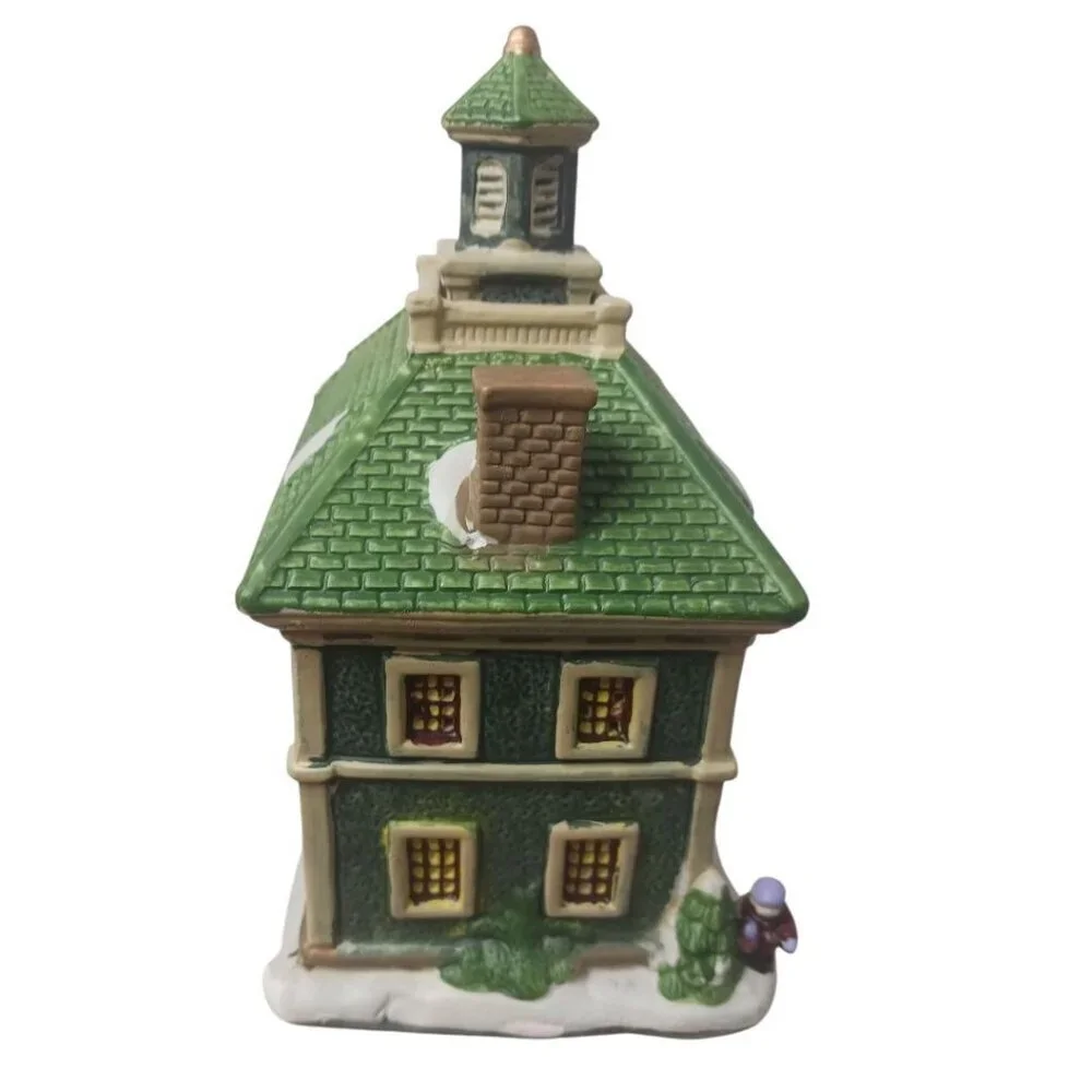 Cherry Hill School Vtg Ceramic Lighted Christmas Village House 